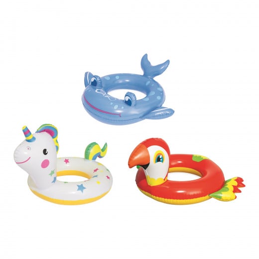 Bestway Pool Animal Shaped Swim Ring - Unicorn, Parrot, Whale, 1 Pack, Assorted