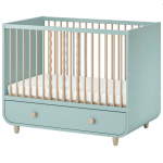 Trama Baby Cot With Drawer, Light Turquoise 60*120Cm