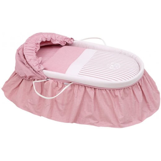 Cambrass  - Basket with Frills Plus Hood, Denim Pink
