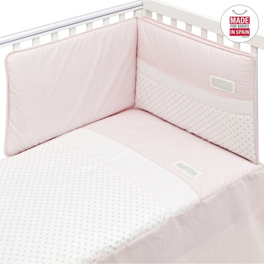 Cambrass - Set Bedspread+bumper 60x120 cm Star Pink