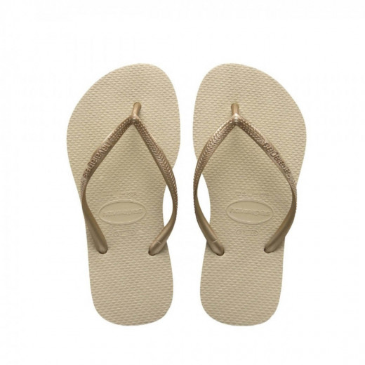 Havaianas Women Slim Flip Flops - Grey/light Golden, Size 35/36