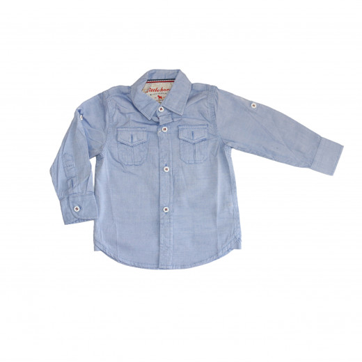 Baby Blue Long- Sleeves Shirt for Boys +3  Months