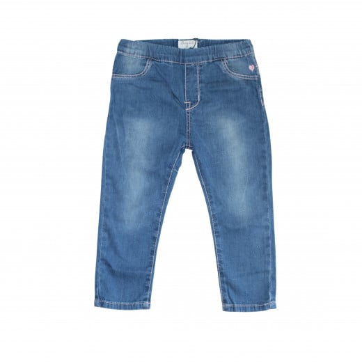 Jeans Simple Design With Elastic Waist,18-24 Months