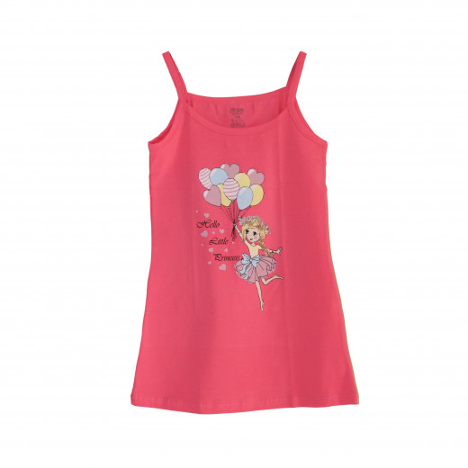 Pink Short Dress With Design Hello Little Princess 3-4 Years