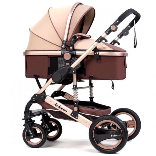 Belecoo Brand High View Baby Stroller 2 In 1 Carriage With Car Seat