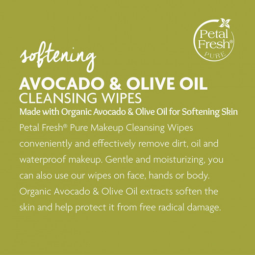 Petal Fresh Pure Makeup Removal Softening Avocado & Olive Oil, 60 count