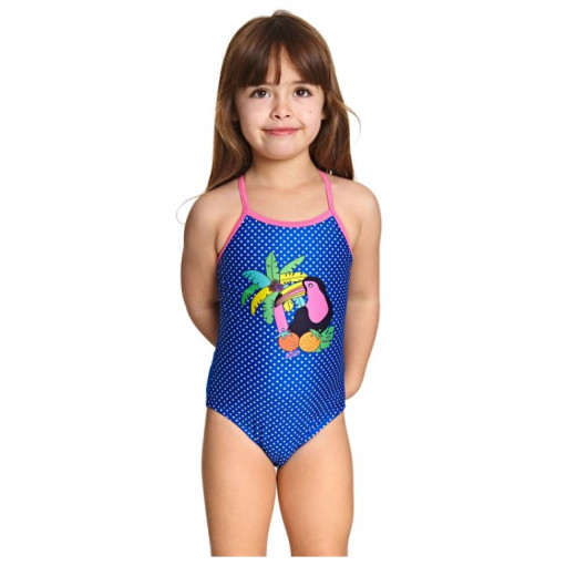 Zoggs Girls Jungle Crossback One Piece, Size 6 ,5-6 Years