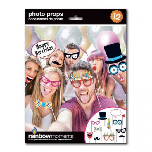 Rainbow Moment  Photo Prop Kit Happy Birthday 12pcs