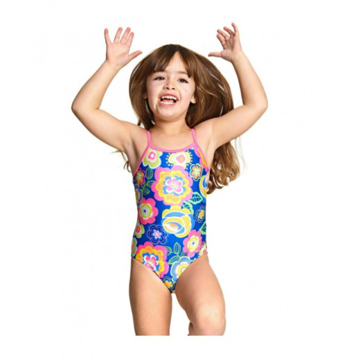 Zoggs Girls Posy Yaroomba Floral One Piece, Size 8, 7-8 Years