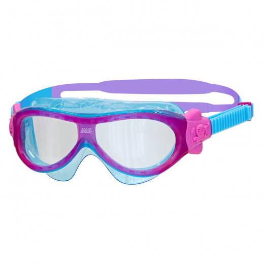 نظارات سباحة كالقناع  باللون البنفسجي  و عدسات شفافة من زوغز