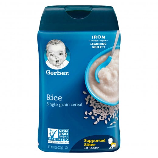 Gerber Rice Baby Cereal Single Grain First Foods Non GMO, 277 g