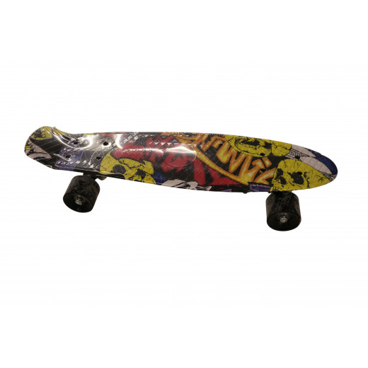 Skateboard Double Kick for Kids and Beginners, Black, 55 cm