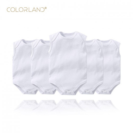 كولورلاند - بدلة أطفال 5 قطع في عبوة واحدة ، 0- 3أشهر ، أبيض