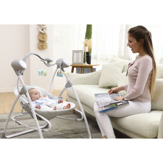 Pupa Zigzag 2-In-1 Electric Baby Swing - Gray