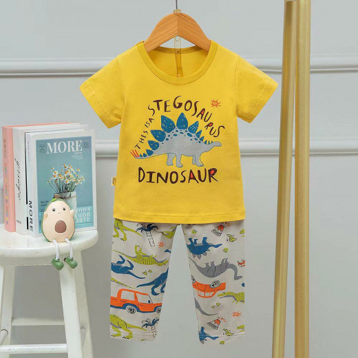 Pajama Set Half Sleeves T-shirt And Long Pants Dinosaur Design 3-4 Years