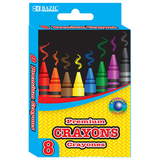 Bazic Premium Quality Crayons, 8 Color
