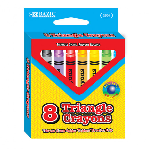Bazic 8 Color Premium Quality Triangle Crayon