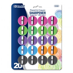 Bazic Round Pencil Sharpener Set of 20