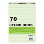 Bazic 6 X 9  Green Tint Ruled Steno Book, 70 Sheets