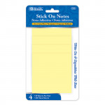 Bazic Yellow Stick On Notes ,50 Paper,(4/Pack)