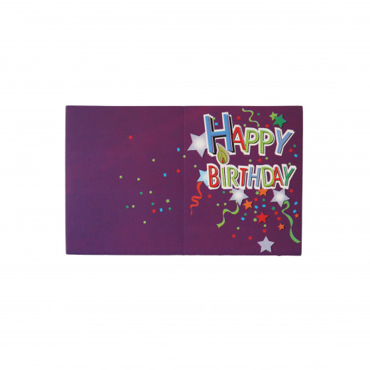 Happy Birthday Invitation Cards with Purple Colored  Design , 10 Cards