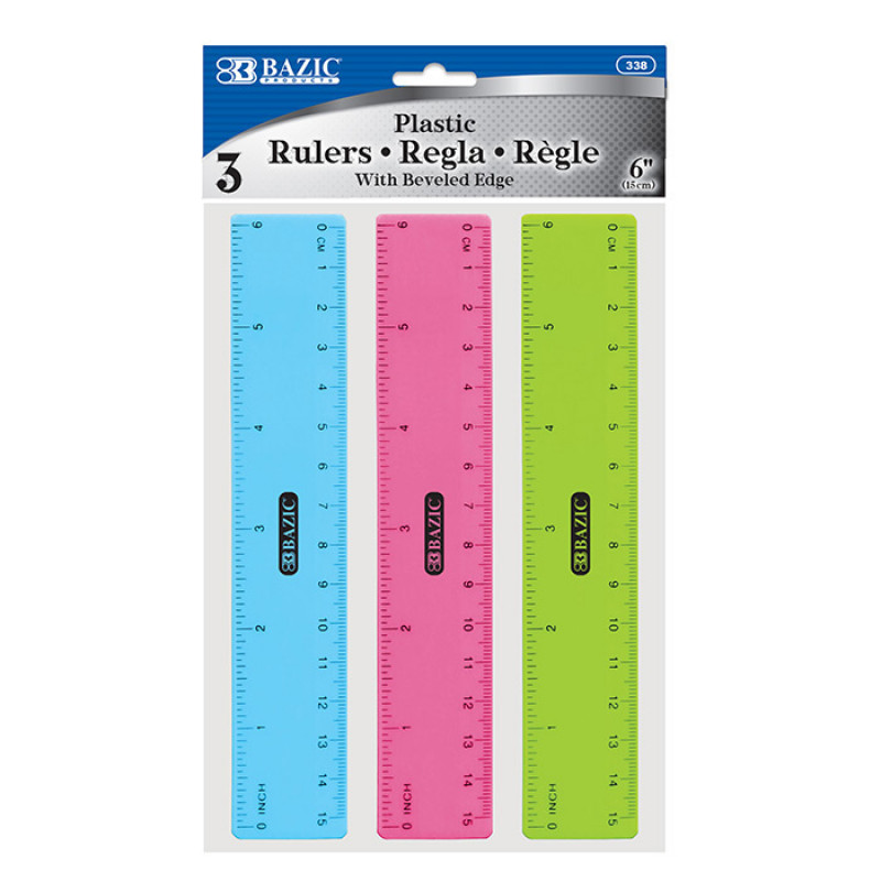  50 Pcs 6 Inch Rulers Assorted Colors Clear Plastic Ruler  Straight Rulers for Kids Ruler with Inches and Centimeters for Students  School Supplies Office Home Use : Office Products