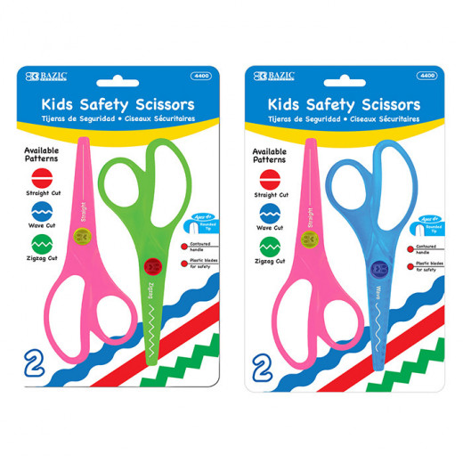 Bazic Fluorescent Safety Scissors, Assorted Colors