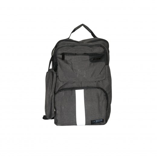 Glossy Bird School Bag with Pencil Case, Dark Gray, 45 cm