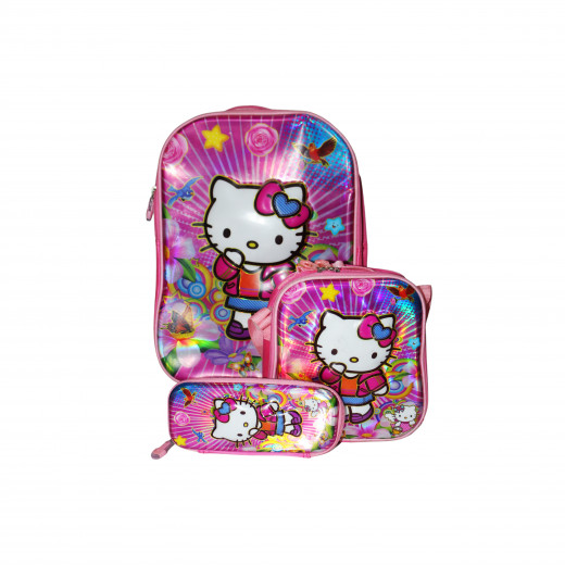 Set of School Backpack, Hello Kitty, 3 pieces, 40 cm