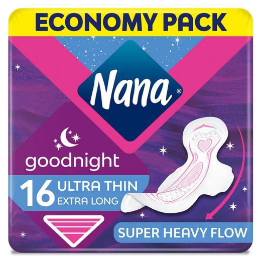 Nana – Ultra Thin, Night Time, Extra Long, Heavy Flow, 16 Pads