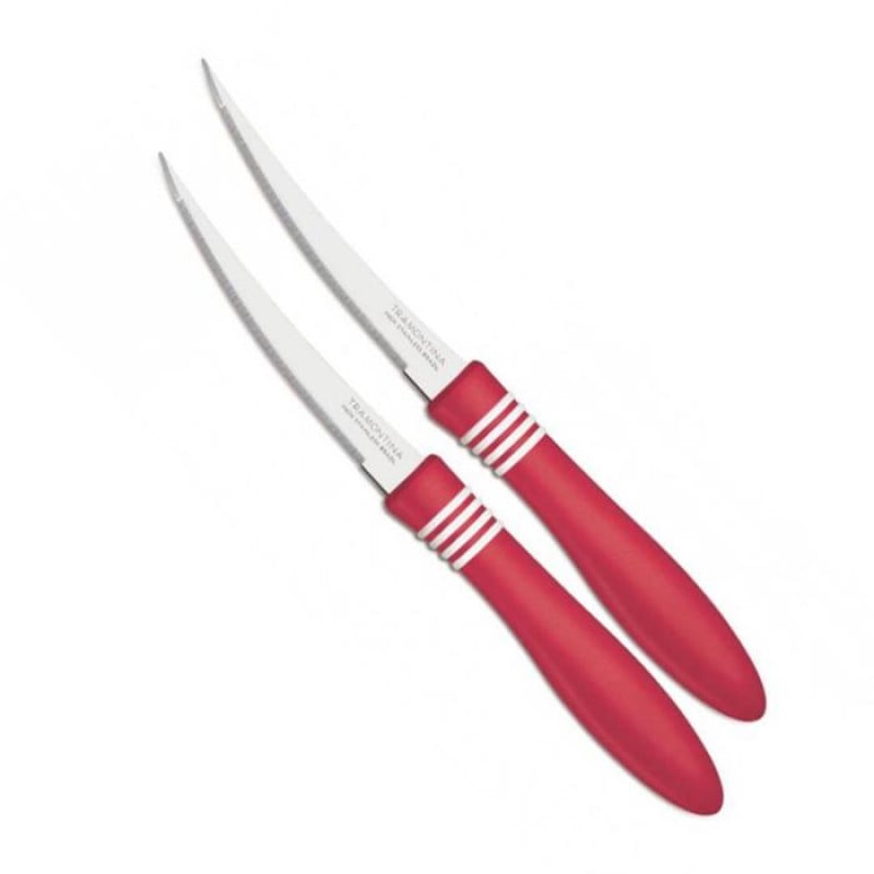 Tramontina 2 Pcs 5 Tomato Knives Cor & Cor Red | Kitchen | Cutlery Accessories | Knives