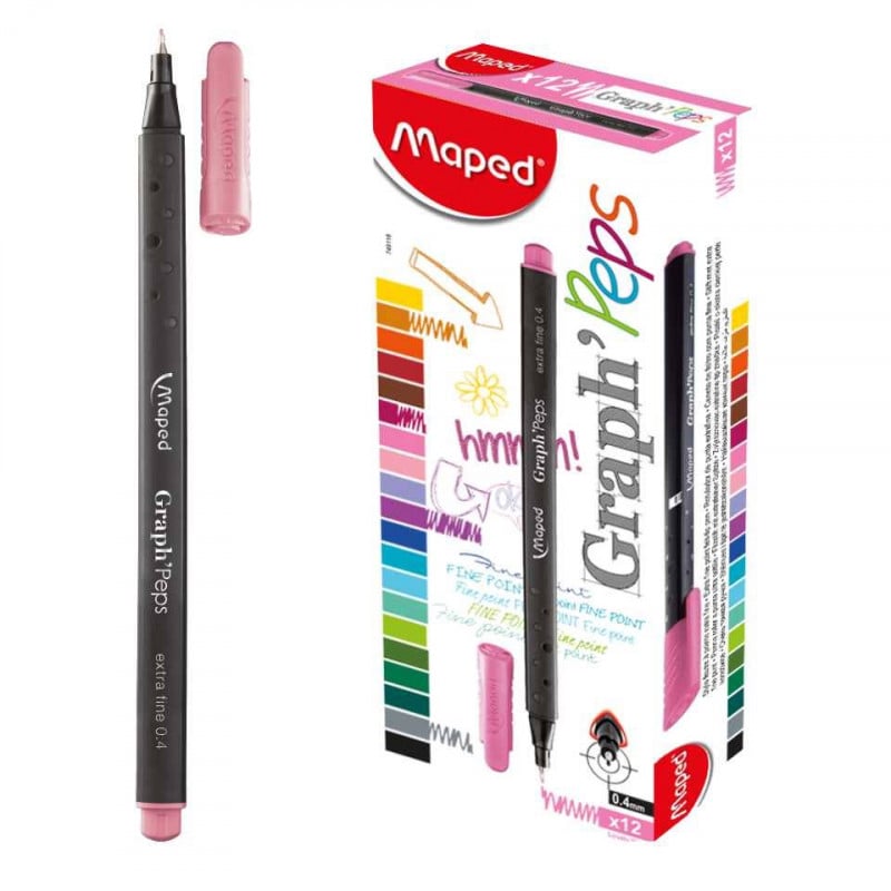 Maped Graph'Peps Fineliner 0.4mm Lovely Pink, 1 Piece | School & Stationery | Stationery | Pens