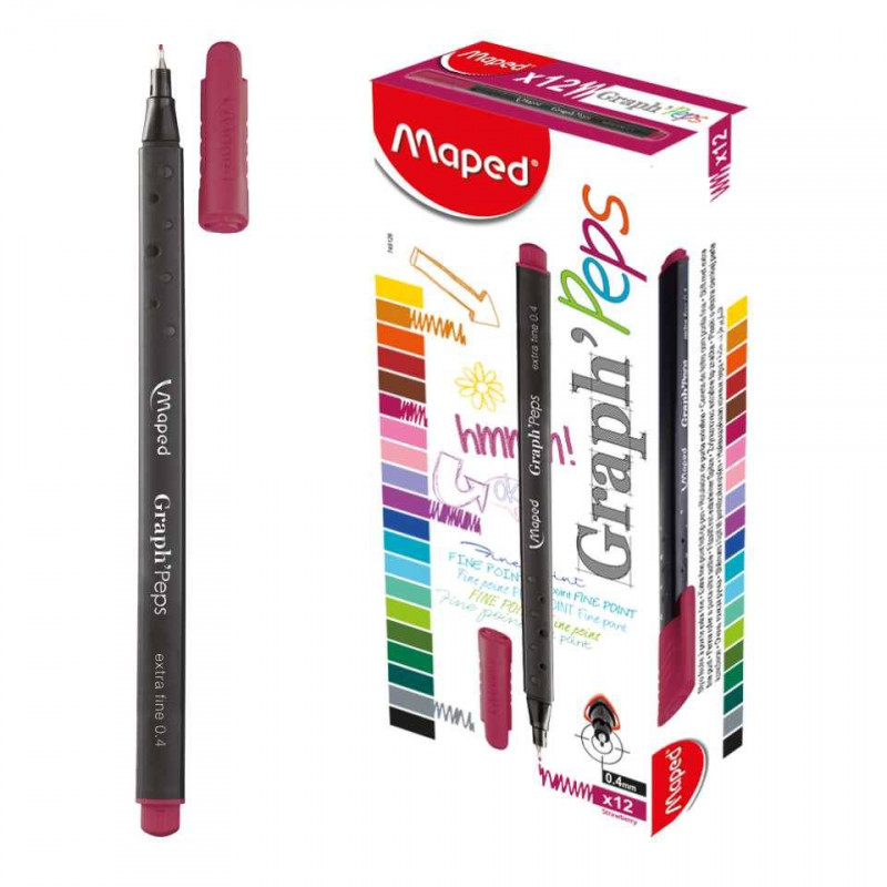 Maped Graph'Peps Fineliner 0.4mm Strawberry, 1 Piece | School & Stationery | Stationery | Pencils