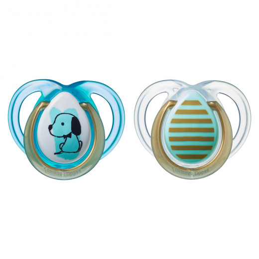 Tommee Tippee Closer To Nature Silicone Pacifier Moda 0-6 Months, 2 Pieces, For Boys
