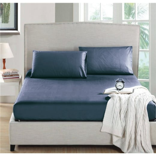 ملاءة سرير من موفا هوم، ازرق، مجوز،2 قطعة، ميكروفيبر
