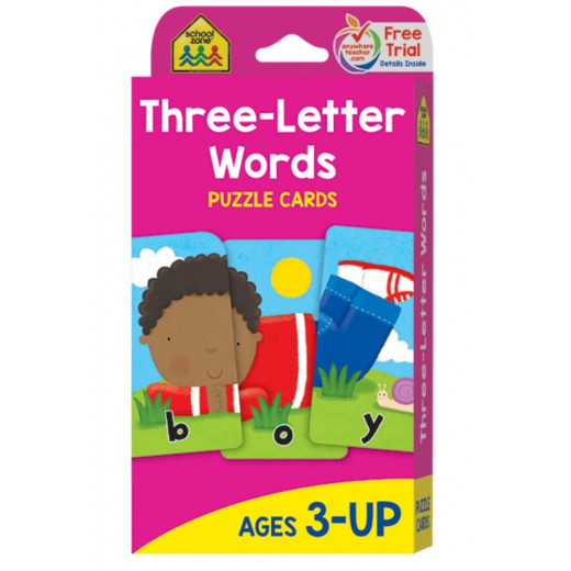 School Zone Three-Letter Words Flash Cards - Learning Cards