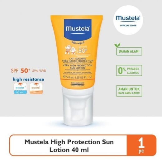 Mustela Very Hight Protection Sun Lotion, 40 Ml , 2 Packs