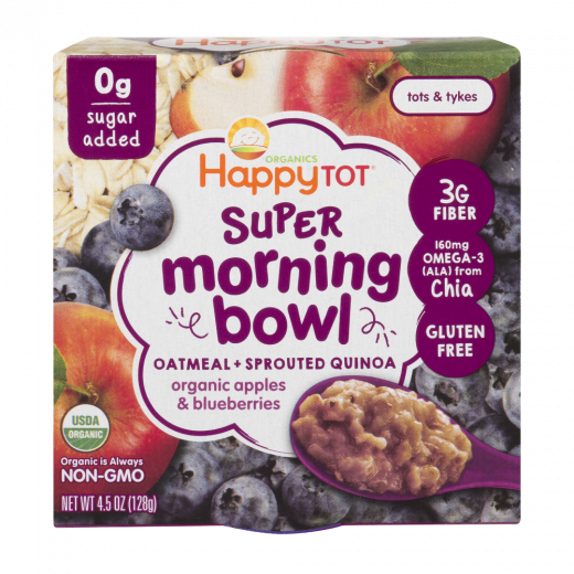 HappyTot Organic Oatmeal Sprouted Quinoa & Apple & Blueberry ( 128g )