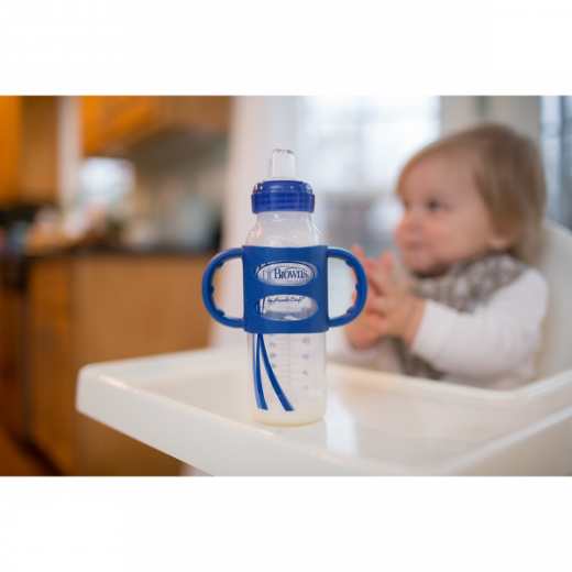 Dr. Brown's Twin Handle Sipper Bottle with Silicone Spout Blue - 250 ml
