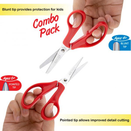 Bazic Blunt & Pointed Tip School Scissors (2/Pack)