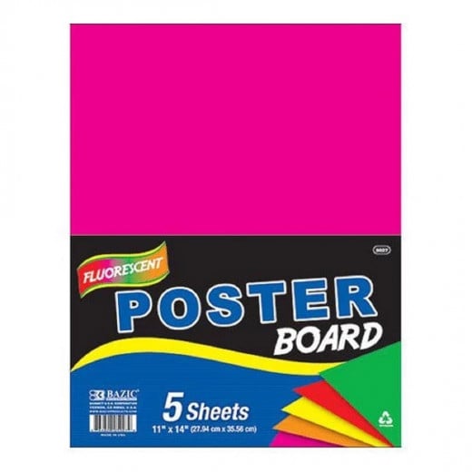Bazic Pink Poster Board, 5 Sheets