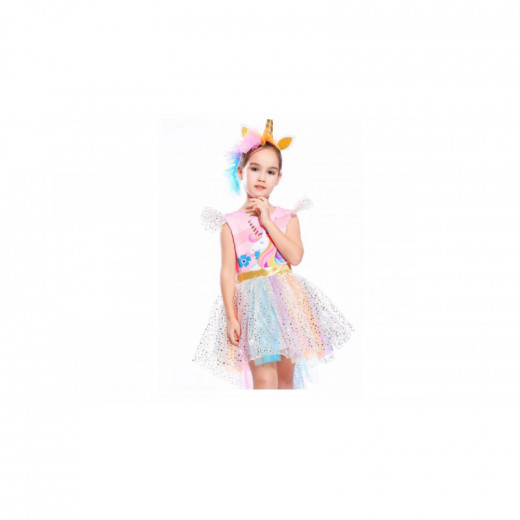 Unicorn Dress with Wings Headband Princess Size Medium