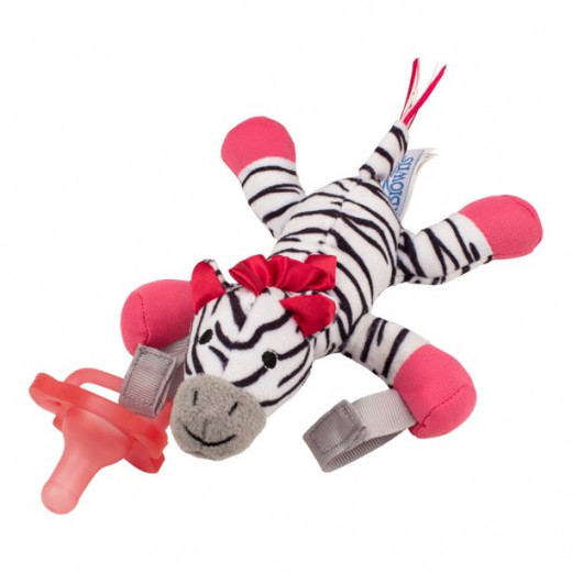 Dr. Brown's Zebra Lovey With Pink One-Piece Pacifier