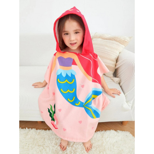 Kids Colored Bath Towel, Mermaid Design