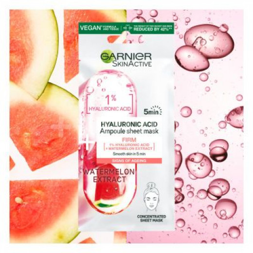 Garnier Skinactive Tissue Mask Ampoule : 1% Hyaluronic Acid X Watermelon 15g