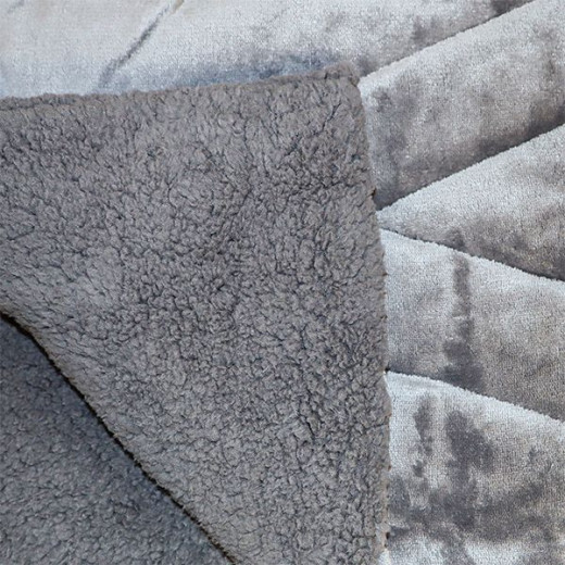 Nova home essentials velvet flannel to sherpa winter comforter grey king