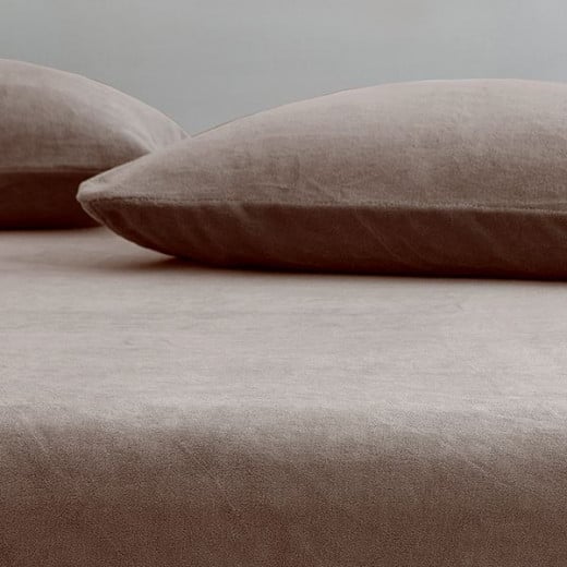 Nova home warmfit winter microfleece pillowcase set brown color 2 pieces