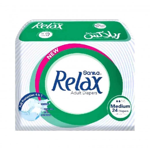 Relax Sanita Medium Adult Diapers - 24 Diapers