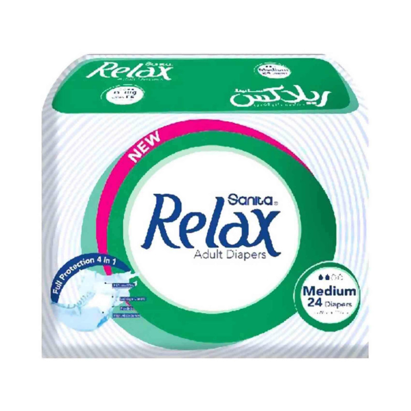 Relax Sanita Medium Adult Diapers - 24 Diapers | Beauty | Personal Care | Sanitary Pads