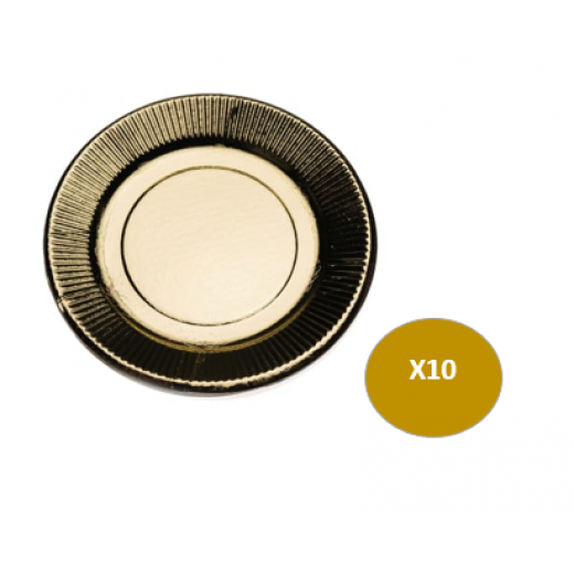 Al Shawash Plate Dis Vip, 24 Cm, 10 Pcs, Gold